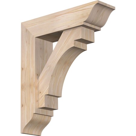 Ekena Millwork Merced Traditional Smooth Bracket w/ Offset Brace, Douglas Fir, 7 1/2"W x 28"D x 32"H BKT0806X28X32MRC01SDF